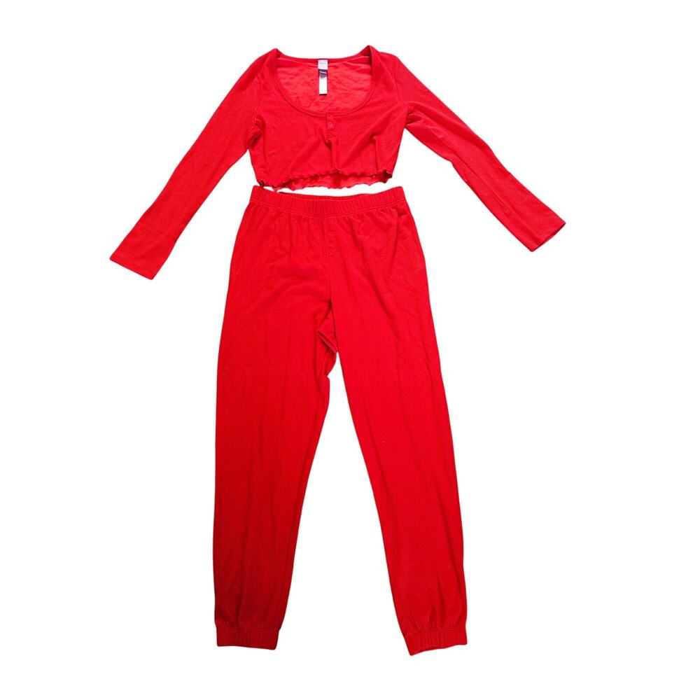 Savage x Fenty Red Midnight Cruise Long-Sleeve Crop Top Sz Med & Sz Lg Pants